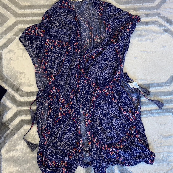 Rewind Women's Floral Sheer Cover Up Blouse Tunic Dress. Size M - Picture 1 of 3